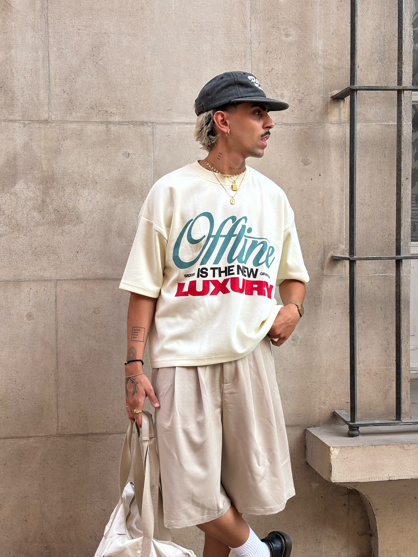 CREAM OFFLINE BOXY TEE